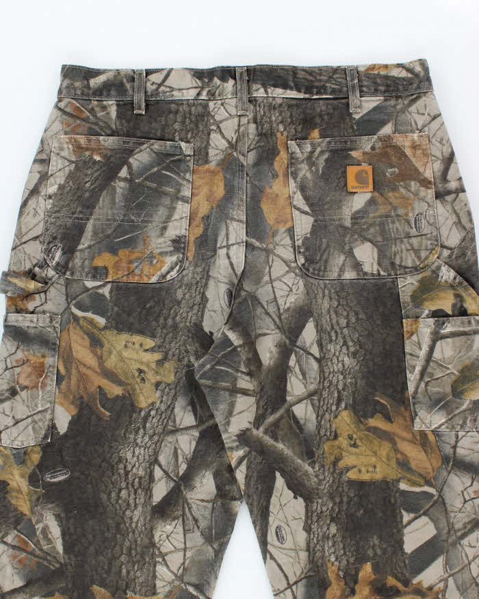 Vintage Carhartt Heavyweight Single Knee Camouflage Carpenter Trousers - W34 L31
