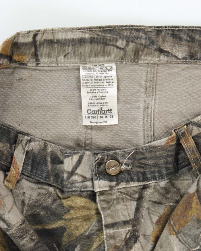 Vintage Carhartt Heavyweight Single Knee Camouflage Carpenter Trousers - W34 L31