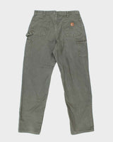 Vintage Carhartt Heavyweight Double Knee Green Carpenter Trousers - W36 L34