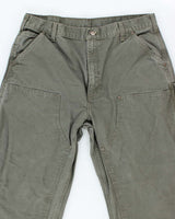 Vintage Carhartt Heavyweight Double Knee Green Carpenter Trousers - W36 L34