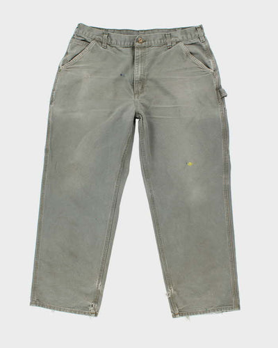 Vintage Carhartt Heavyweight Single Knee Green Carpenter Trousers - W36 L29