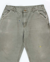 Vintage Carhartt Heavyweight Single Knee Green Carpenter Trousers - W36 L29