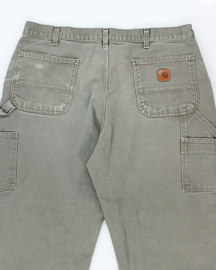 Vintage Carhartt Heavyweight Single Knee Green Carpenter Trousers - W36 L29