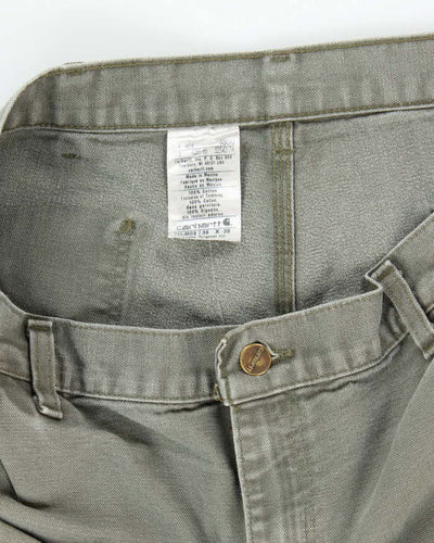 Vintage Carhartt Heavyweight Single Knee Green Carpenter Trousers - W36 L29