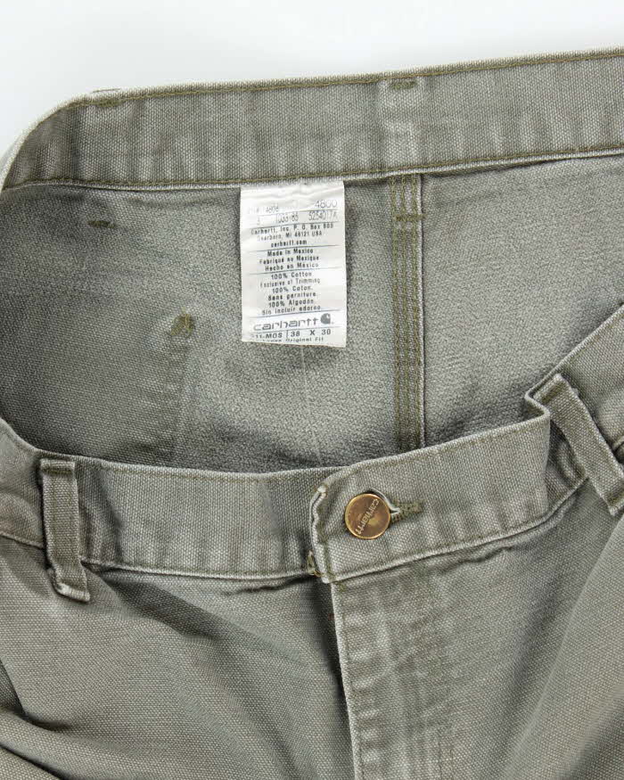 Vintage Carhartt Heavyweight Single Knee Green Carpenter Trousers - W36 L29