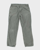 Vintage Carhartt Heavyweight Single Knee Green Carpenter Trousers - W36 L32