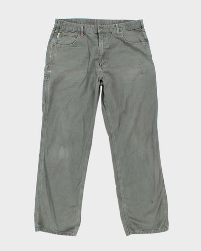 Vintage Carhartt Heavyweight Single Knee Green Carpenter Trousers - W36 L32