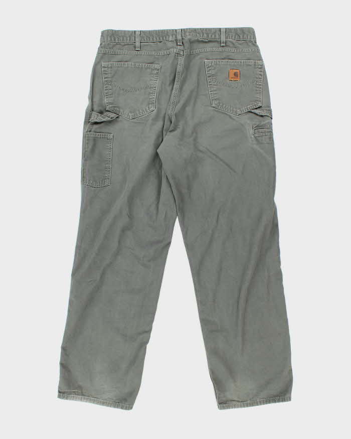 Vintage Carhartt Heavyweight Single Knee Green Carpenter Trousers - W36 L32