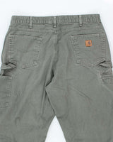 Vintage Carhartt Heavyweight Single Knee Green Carpenter Trousers - W36 L32