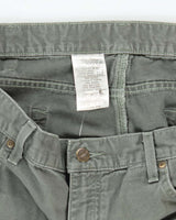 Vintage Carhartt Heavyweight Single Knee Green Carpenter Trousers - W36 L32