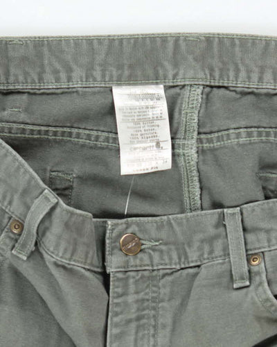 Vintage Carhartt Heavyweight Single Knee Green Carpenter Trousers - W36 L32