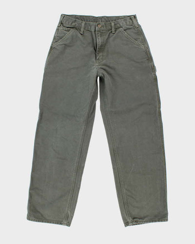 Vintage Carhartt Heavyweight Single Knee Green Carpenter Trousers - W32 L29