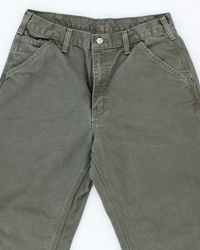 Vintage Carhartt Heavyweight Single Knee Green Carpenter Trousers - W32 L29