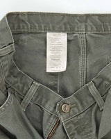 Vintage Carhartt Heavyweight Single Knee Green Carpenter Trousers - W32 L29