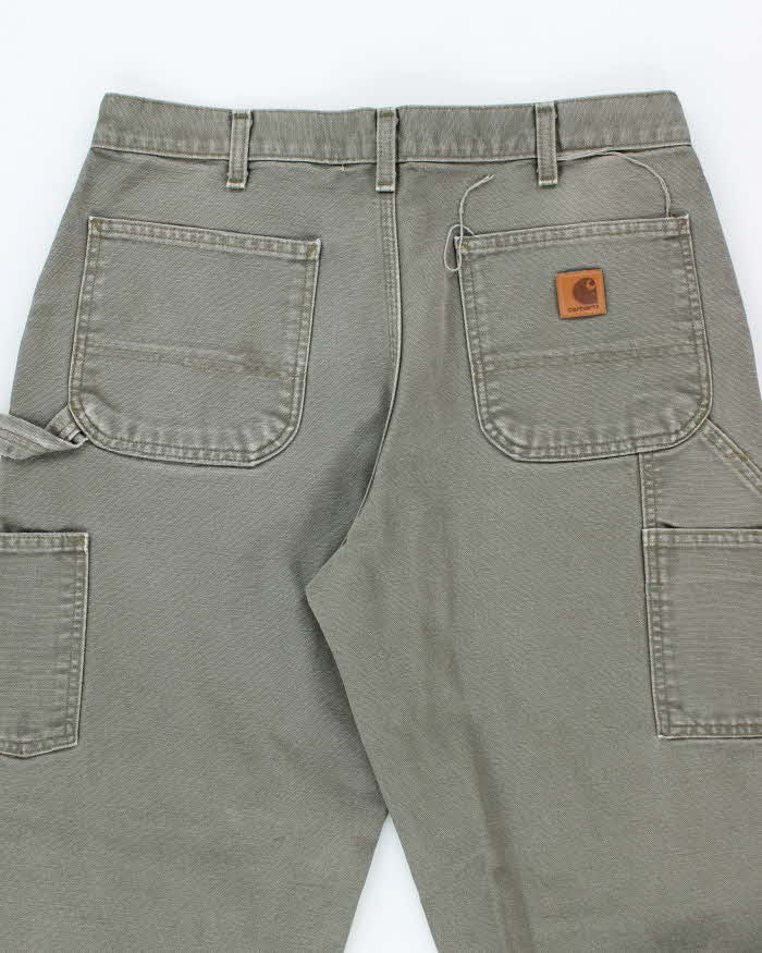Vintage Carhartt Heavyweight Single Knee Green Carpenter Trousers - W34 L28