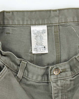 Vintage Carhartt Heavyweight Single Knee Green Carpenter Trousers - W34 L28