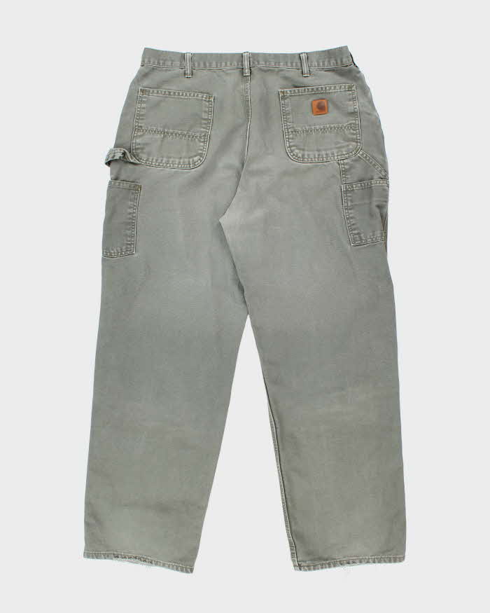 Vintage Carhartt Heavyweight Single Knee Green Carpenter Trousers - W36 L31