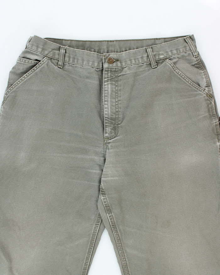 Vintage Carhartt Heavyweight Single Knee Green Carpenter Trousers - W36 L31