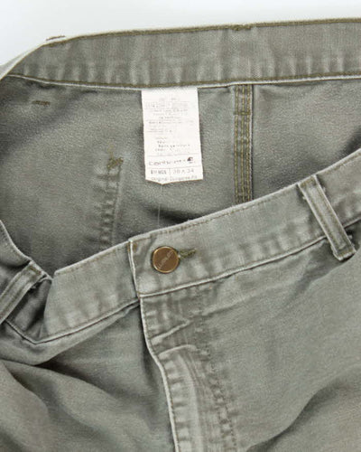Vintage Carhartt Heavyweight Single Knee Green Carpenter Trousers - W36 L31