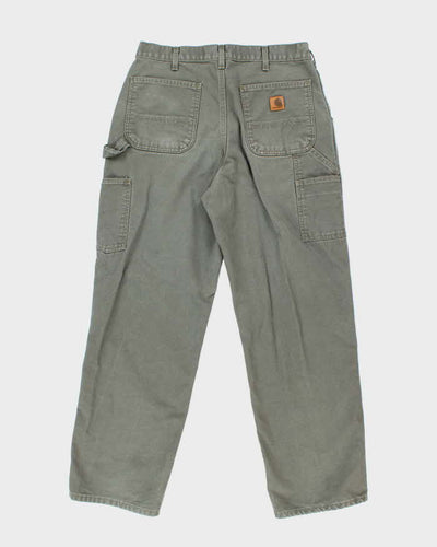 Vintage Carhartt Heavyweight Single Knee Green Carpenter Trousers - W34 L30