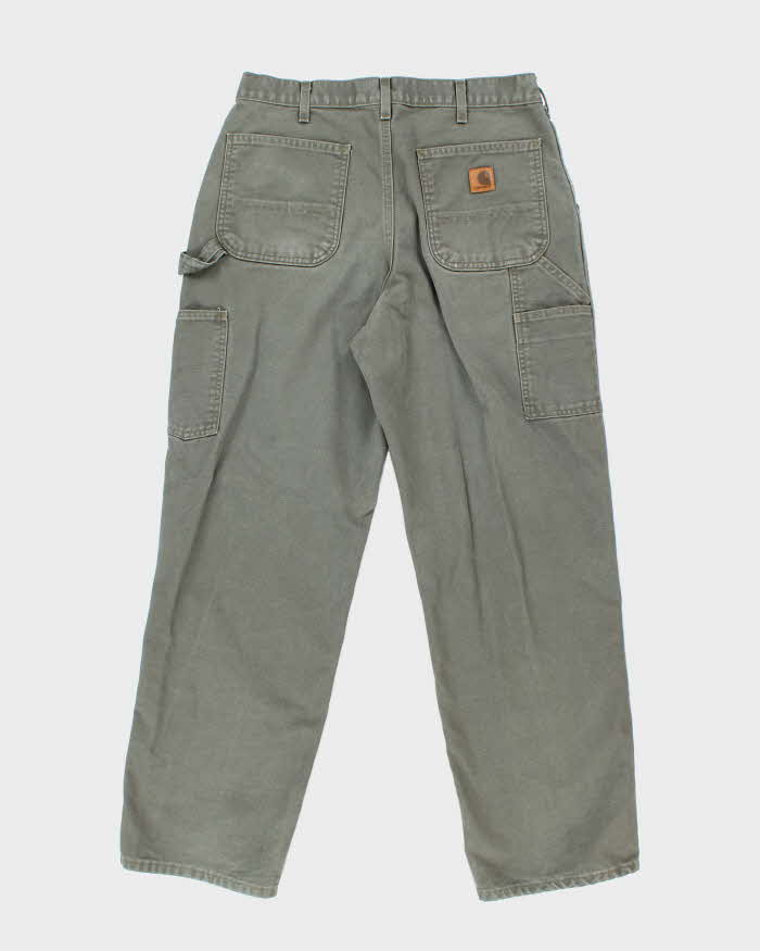 Vintage Carhartt Heavyweight Single Knee Green Carpenter Trousers - W34 L30