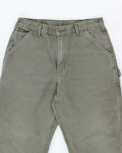 Vintage Carhartt Heavyweight Single Knee Green Carpenter Trousers - W34 L30