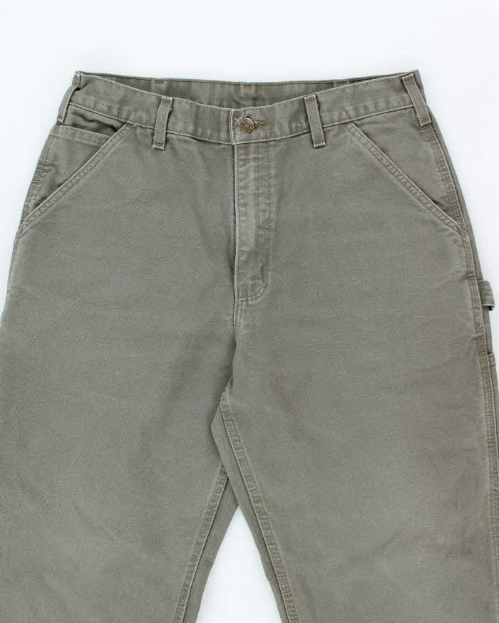Vintage Carhartt Heavyweight Single Knee Green Carpenter Trousers - W34 L30