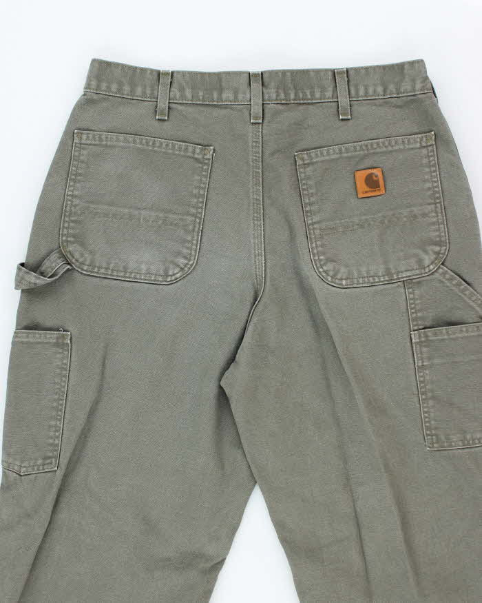 Vintage Carhartt Heavyweight Single Knee Green Carpenter Trousers - W34 L30