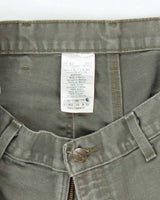 Vintage Carhartt Heavyweight Single Knee Green Carpenter Trousers - W34 L30