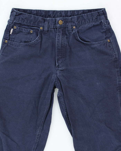 Vintage Carhartt Heavyweight Single Knee Blue Faded Carpenter Trousers - W32 L26