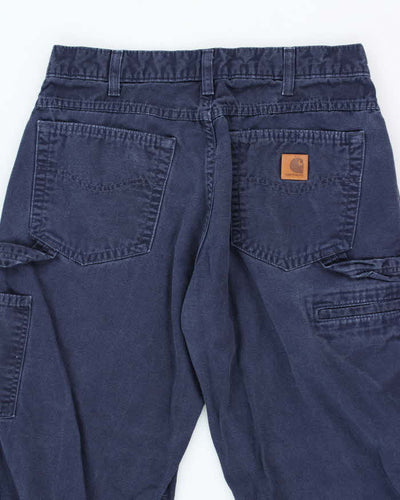 Vintage Carhartt Heavyweight Single Knee Blue Faded Carpenter Trousers - W32 L26