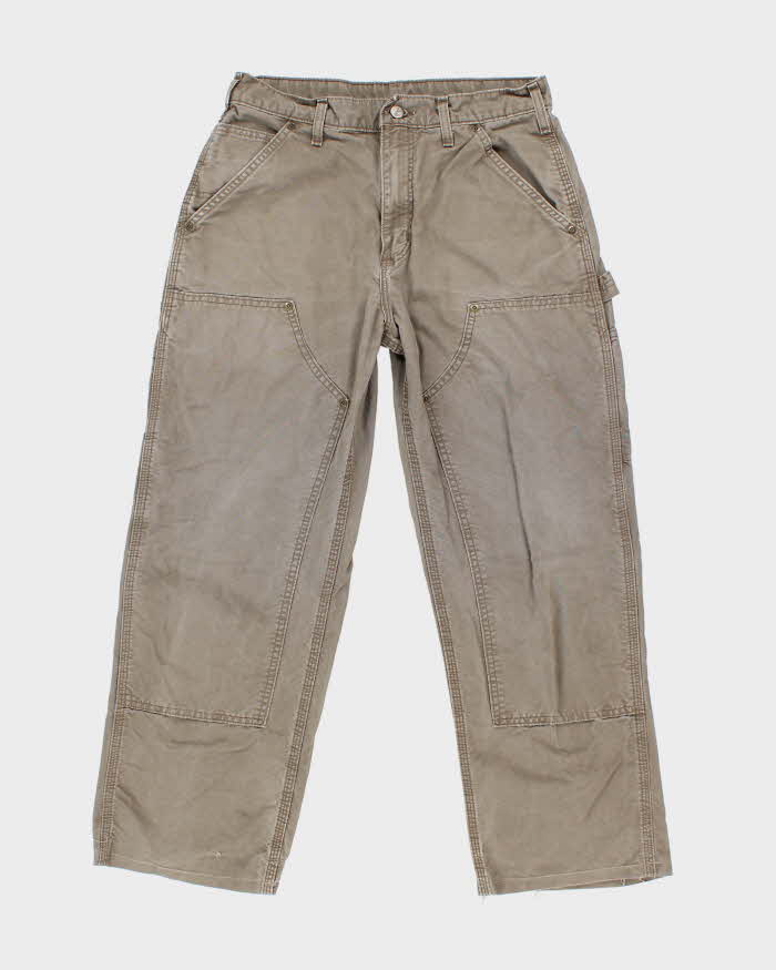 Vintage Carhartt Double Knee Grey Faded Carpenter Trousers - W28 L25