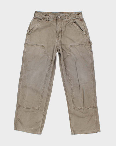 Vintage Carhartt Double Knee Grey Faded Carpenter Trousers - W28 L25