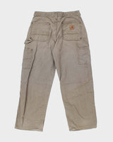 Vintage Carhartt Double Knee Grey Faded Carpenter Trousers - W28 L25