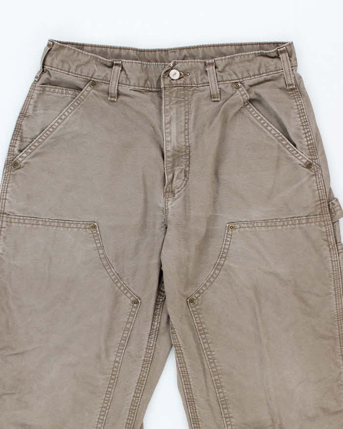Vintage Carhartt Double Knee Grey Faded Carpenter Trousers - W28 L25