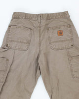 Vintage Carhartt Double Knee Grey Faded Carpenter Trousers - W28 L25