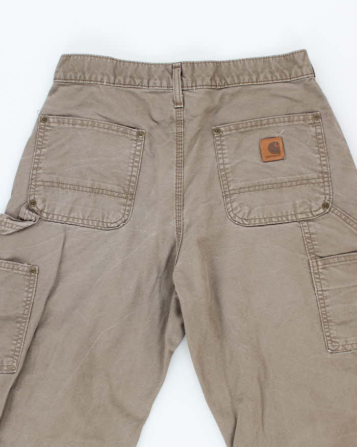 Vintage Carhartt Double Knee Grey Faded Carpenter Trousers - W28 L25