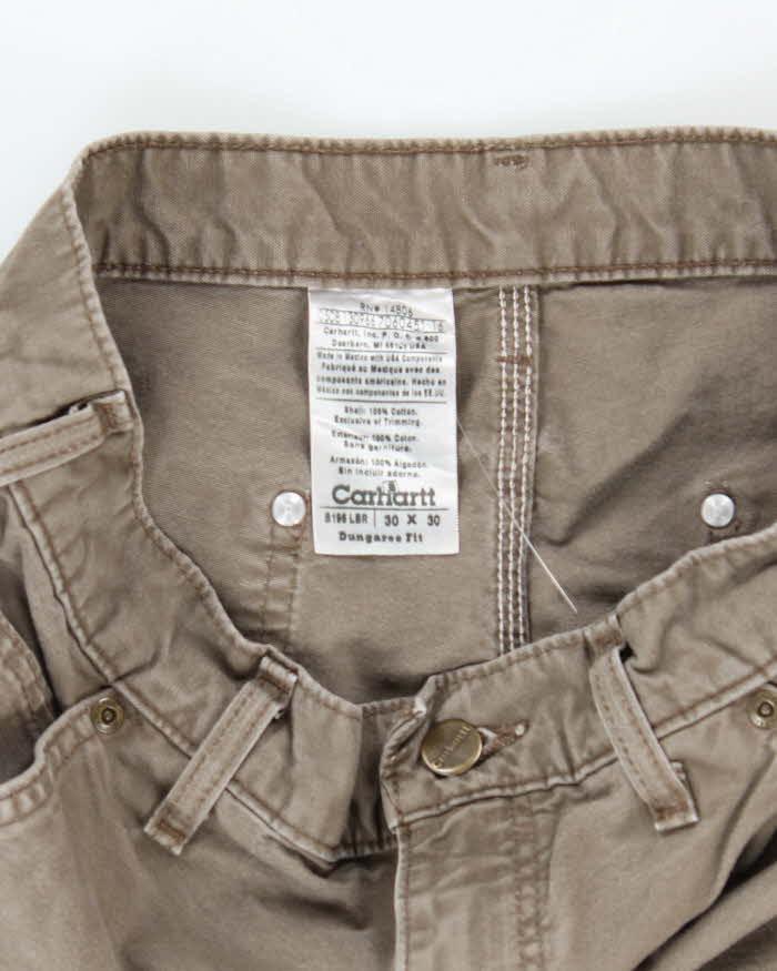 Vintage Carhartt Double Knee Grey Faded Carpenter Trousers - W28 L25