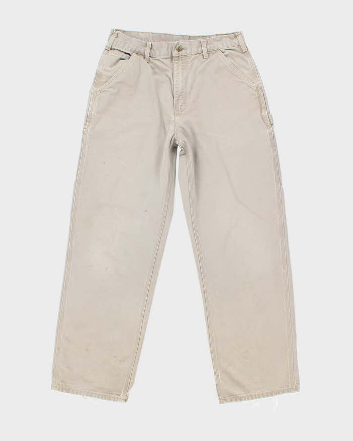 Vintage Carhartt Single Knee Grey Faded Carpenter Trousers - W30 L31