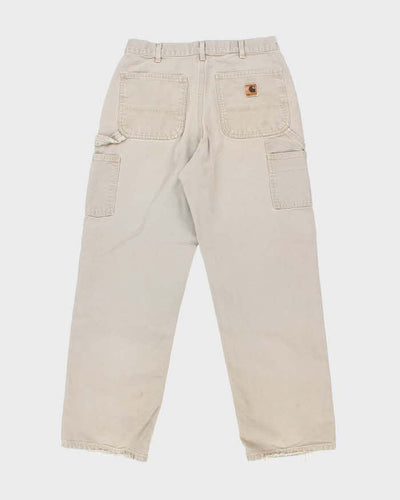 Vintage Carhartt Single Knee Grey Faded Carpenter Trousers - W30 L31