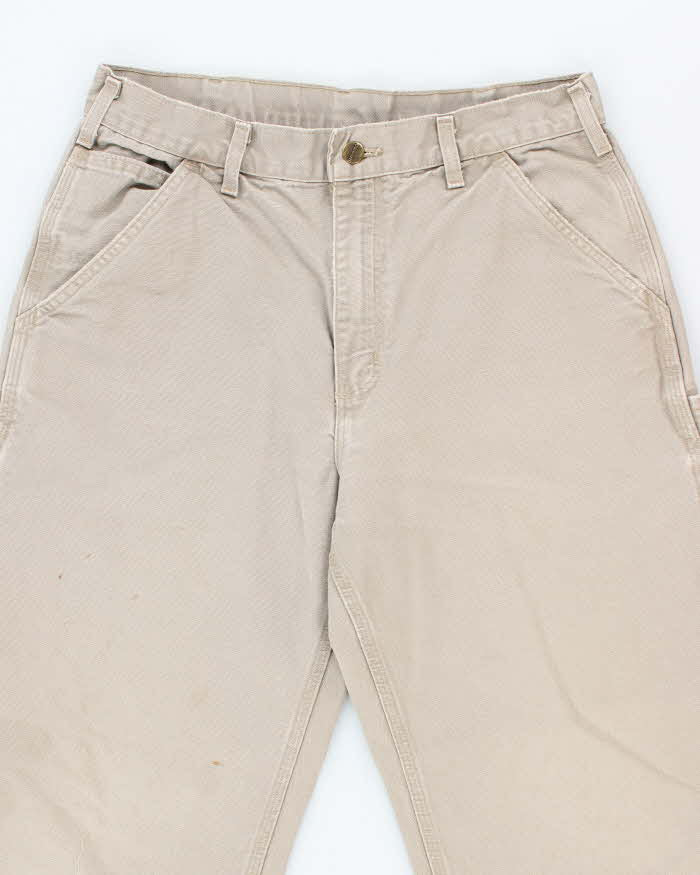 Vintage Carhartt Single Knee Grey Faded Carpenter Trousers - W30 L31