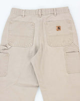 Vintage Carhartt Single Knee Grey Faded Carpenter Trousers - W30 L31