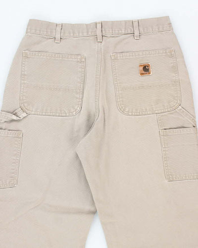 Vintage Carhartt Single Knee Grey Faded Carpenter Trousers - W30 L31