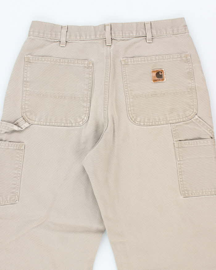 Vintage Carhartt Single Knee Grey Faded Carpenter Trousers - W30 L31