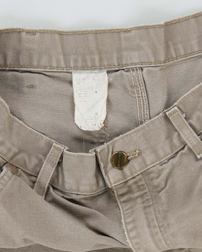 Vintage Carhartt Single Knee Grey Faded Carpenter Trousers - W30 L31