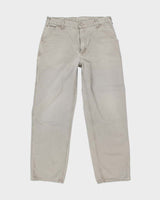 Vintage Carhartt Single Knee Grey Faded Carpenter Trousers - W34 L32