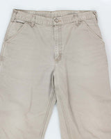 Vintage Carhartt Single Knee Grey Faded Carpenter Trousers - W34 L32