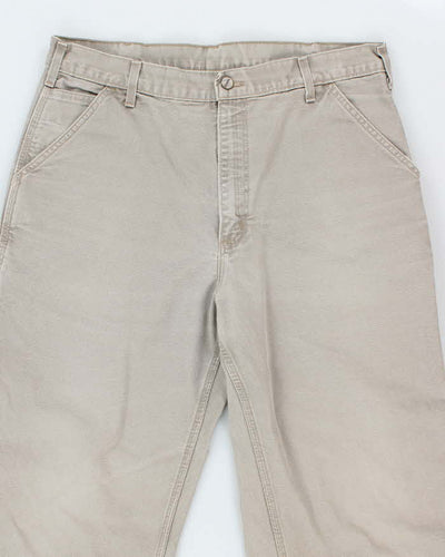Vintage Carhartt Single Knee Grey Faded Carpenter Trousers - W34 L32