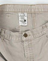 Vintage Carhartt Single Knee Grey Faded Carpenter Trousers - W34 L32