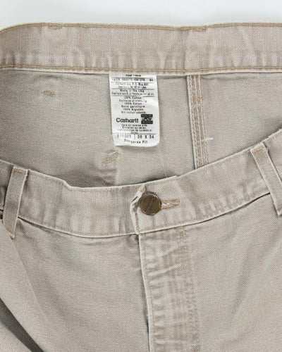 Vintage Carhartt Single Knee Grey Faded Carpenter Trousers - W34 L32